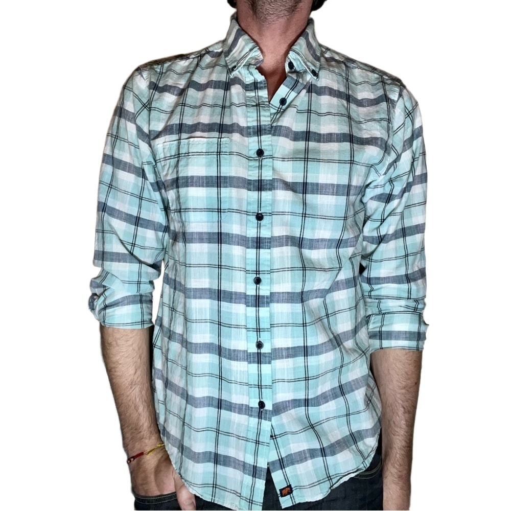THE NORMAL BRAND Mens Plaid Long Sleeve Button-Down Casual Shirt Size Medium